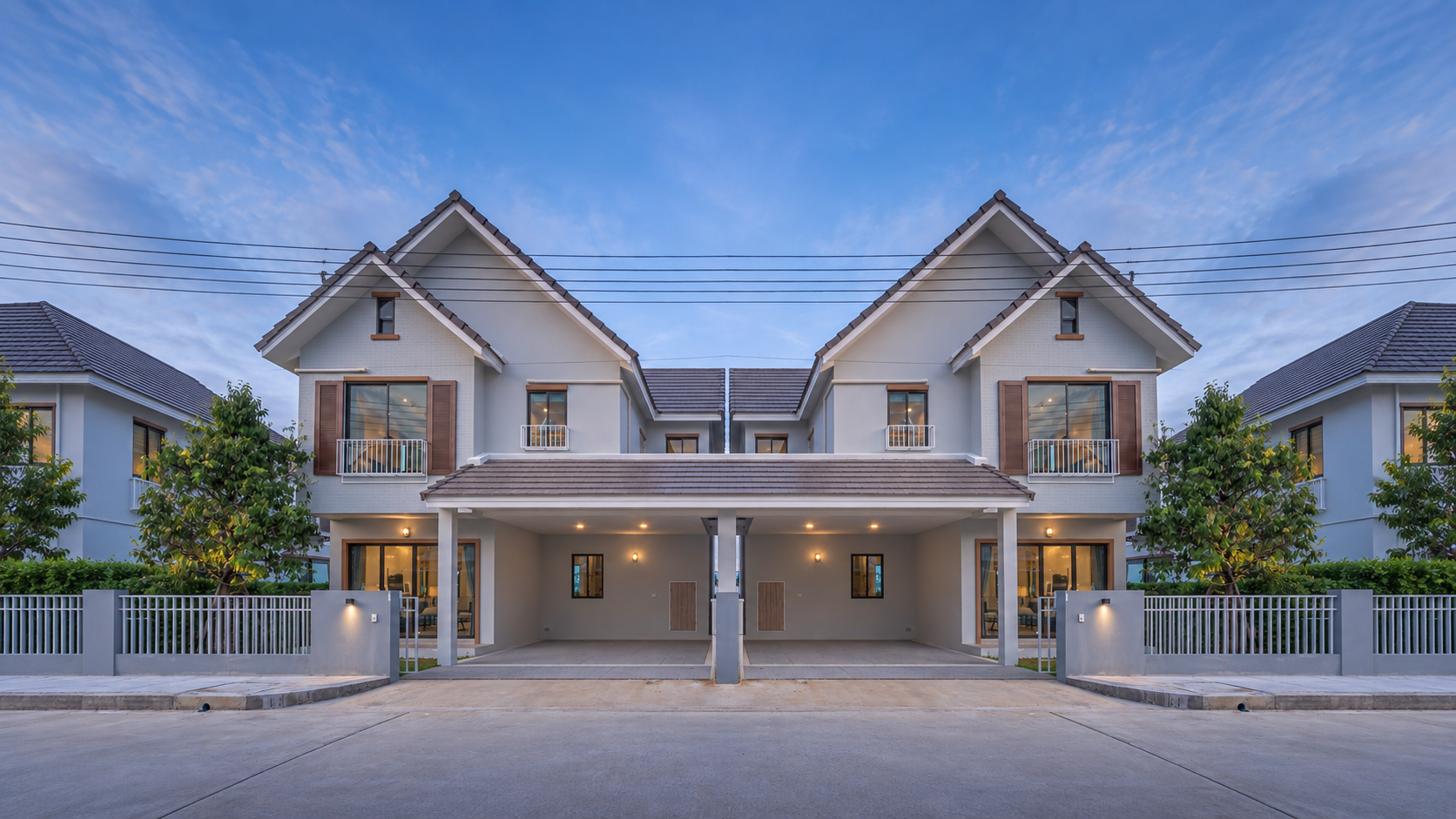 บ้านเดี่ยวหางดง เชียงใหม่ TYPE D FAMILY COMFORT มุมมองด้านหน้าตัวบ้าน