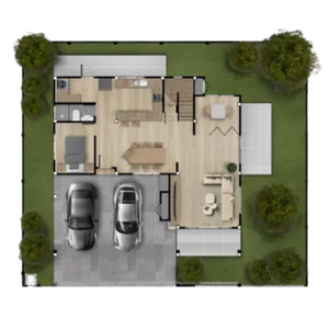 ผังพื้นที่ใช้สอย ผังพื้นที่ชั้น 1 ของบ้าน TYPE A FAMILY BLISS