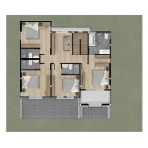 ผังพื้นที่ใช้สอย ผังพื้นที่ชั้น 2 ของบ้าน TYPE A FAMILY BLISS